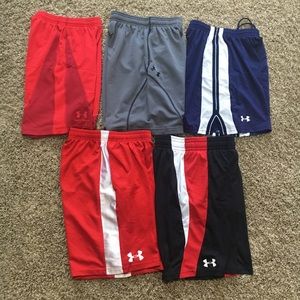 Lot of barely worn under armour youth small shorts